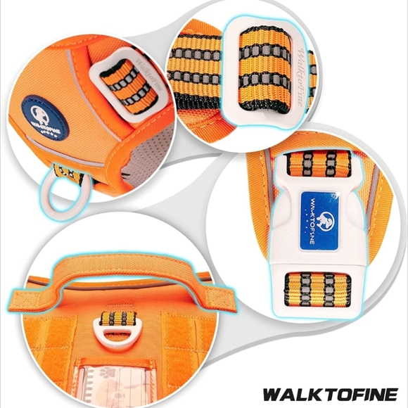 Dog Harness Adjustable No-Pull  Harness Reflective Working Training Tactical, M - Picture 3 of 9